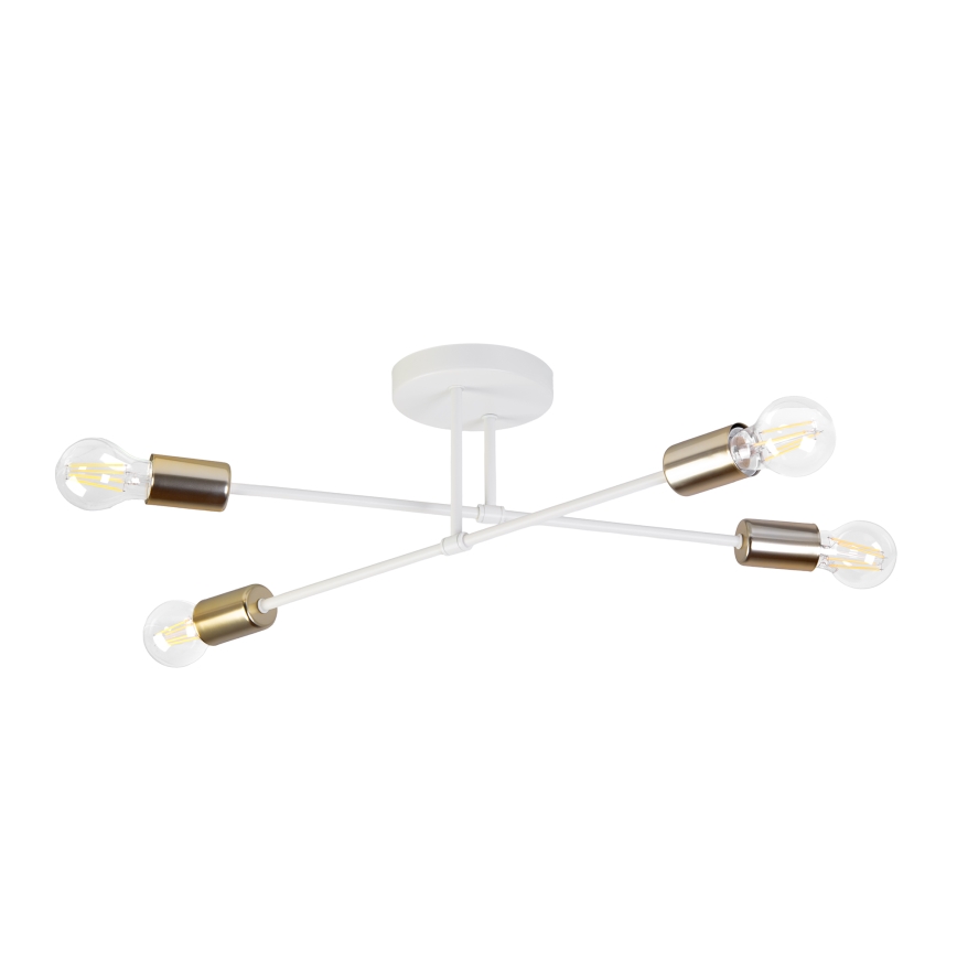 Felületre szerelt csillár CAMBRIDGE 4xE27/15W/230V sárgaréz/fehér