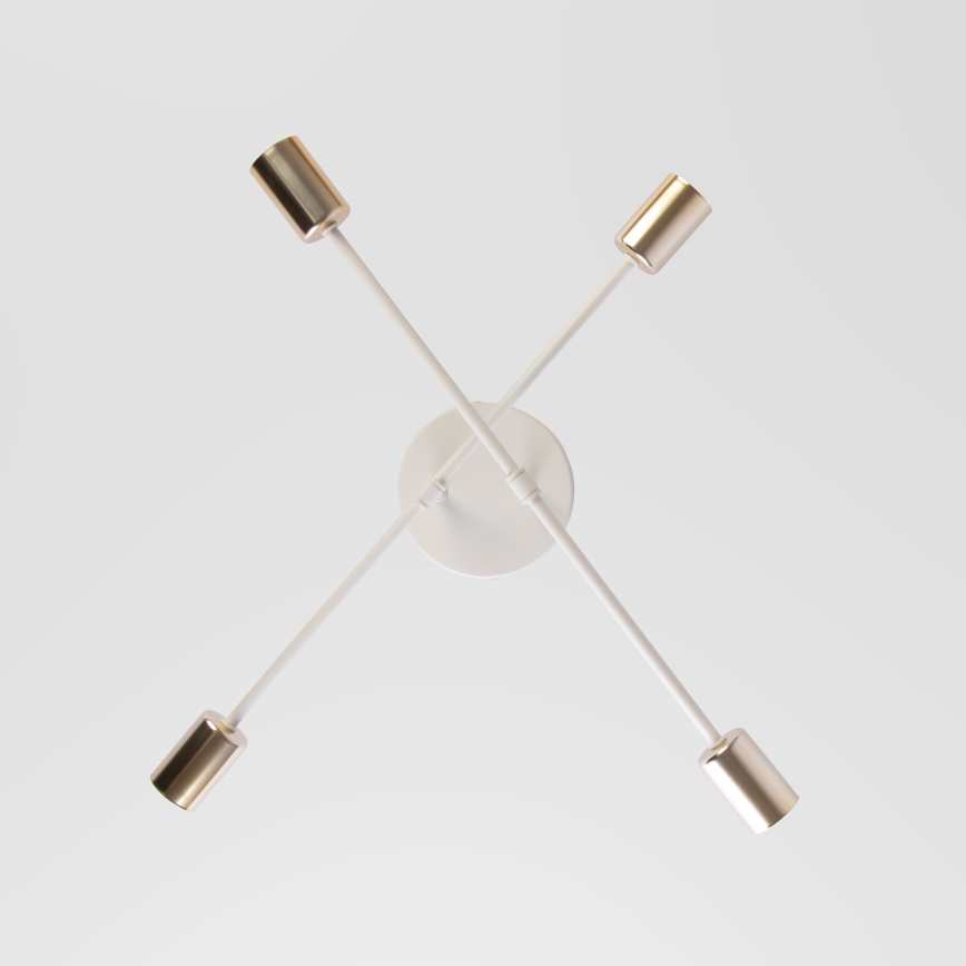 Felületre szerelt csillár CAMBRIDGE 4xE27/15W/230V sárgaréz/fehér