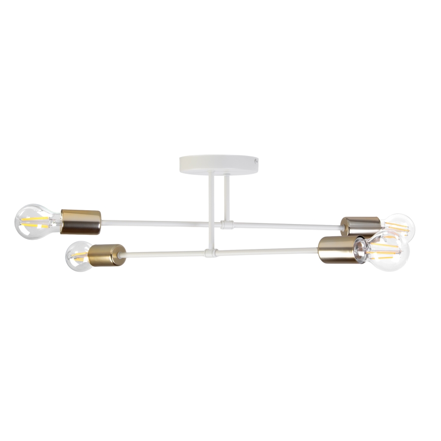 Felületre szerelt csillár CAMBRIDGE 4xE27/15W/230V sárgaréz/fehér