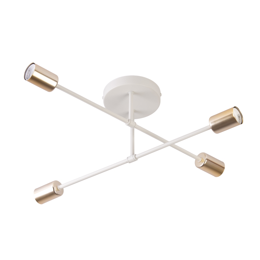 Felületre szerelt csillár CAMBRIDGE 4xE27/15W/230V sárgaréz/fehér