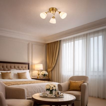 Felületre szerelt csillár CLARA 3xE27/15W/230V arany