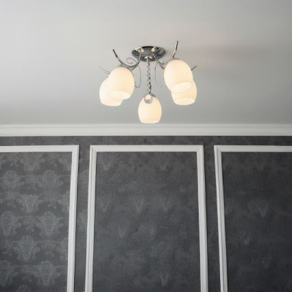 Felületre szerelt csillár ELLA 5xE27/15W/230V, fényes króm