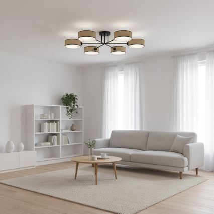 Felületre szerelt csillár MAGA 6xE14/10W/230V bézs