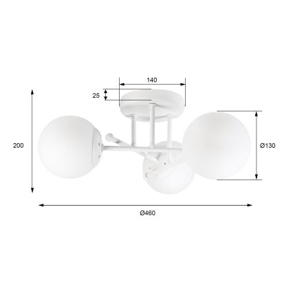 Felületre szerelt csillár MALENA 3xE14/5W/230V fehér
