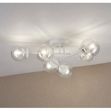 Felületre szerelt csillár MALENA 6xE14/5W/230V fehér/átlátszó