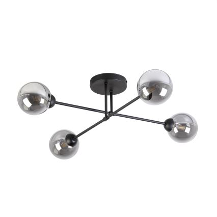 Felületre szerelt csillár OBSIDIAN 4xG9/10W/230V fekete/füstszürke
