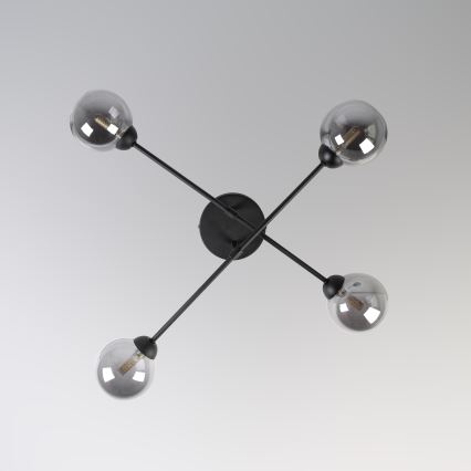 Felületre szerelt csillár OBSIDIAN 4xG9/10W/230V fekete/füstszürke