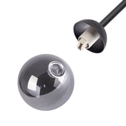 Felületre szerelt csillár OBSIDIAN 4xG9/10W/230V fekete/füstszürke