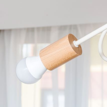 Felületre szerelt csillár OXFORD 3xE27/15W/230V fenyő/krémszínű