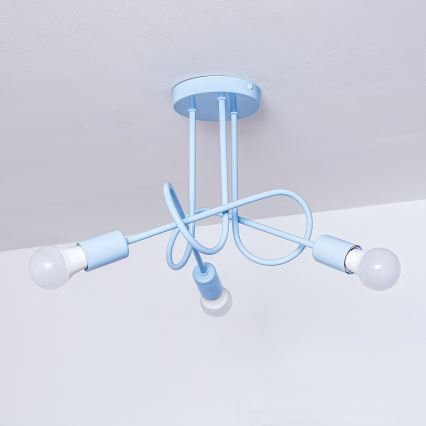 Felületre szerelt csillár OXFORD 3xE27/15W/230V kék