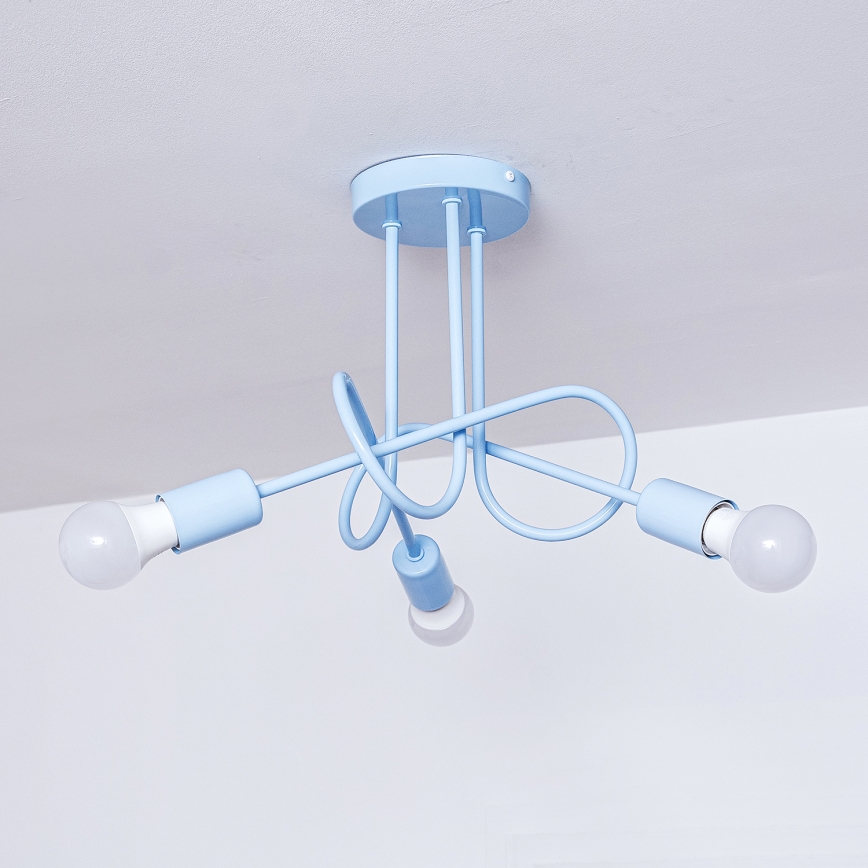 Felületre szerelt csillár OXFORD 3xE27/15W/230V kék