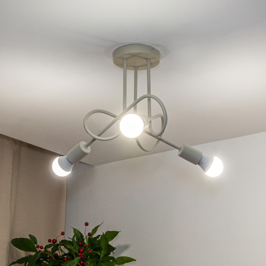 Felületre szerelt csillár OXFORD 3xE27/15W/230V krémszínű