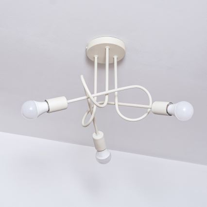 Felületre szerelt csillár OXFORD 3xE27/15W/230V krémszínű