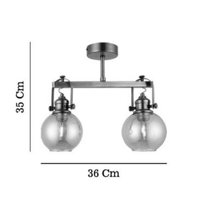 Felületre szerelt csillár POLINO 2xE27/40W/230V bronz színű