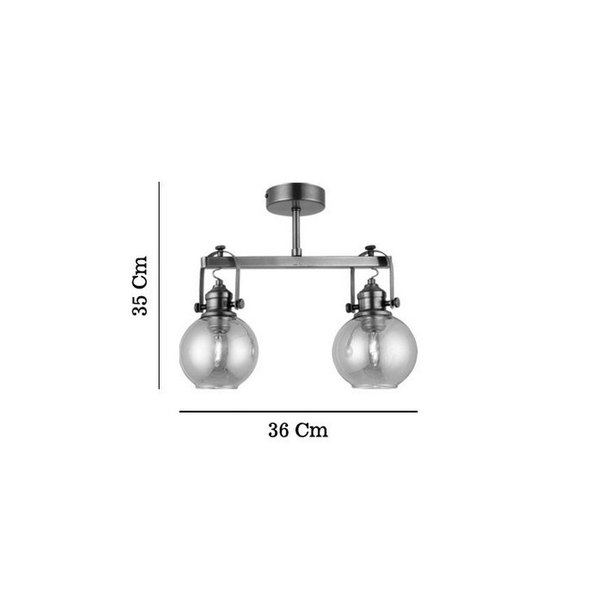 Felületre szerelt csillár POLINO 2xE27/40W/230V bronz színű