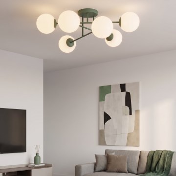 Felületre szerelt csillár ROMA 6xE14/10W/230V zöld