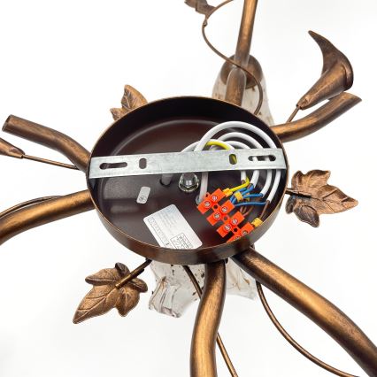 Felületre szerelt csillár ROZETA 4xE14/40W/230V bronz