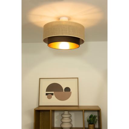 Felületre szerelt csillár SARTA 1xE27/60W/230V átm. 45 cm barna/juta