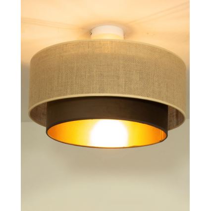 Felületre szerelt csillár SARTA 1xE27/60W/230V átm. 45 cm barna/juta