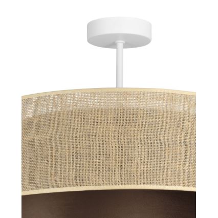 Felületre szerelt csillár SARTA 1xE27/60W/230V átm. 45 cm barna/juta