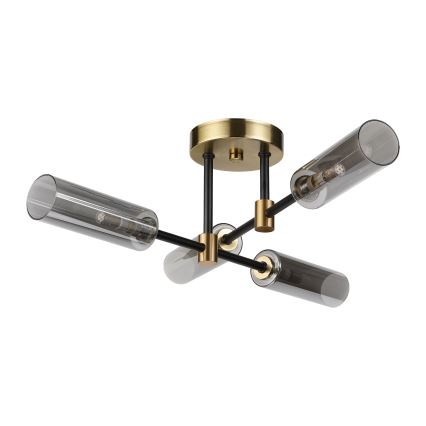 Felületre szerelt csillár TESSA 4xG9/8W/230V sárgaréz/füstfekete