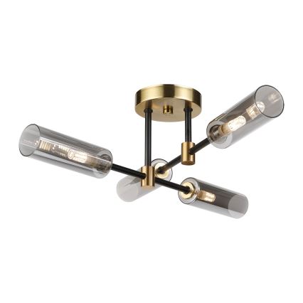 Felületre szerelt csillár TESSA 4xG9/8W/230V sárgaréz/füstfekete
