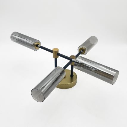 Felületre szerelt csillár TESSA 4xG9/8W/230V sárgaréz/füstfekete