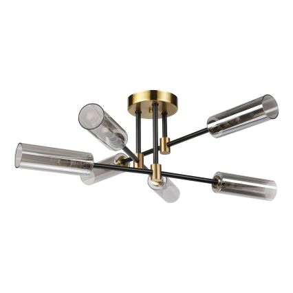 Felületre szerelt csillár TESSA 6xG9/8W/230V réz/füstfekete