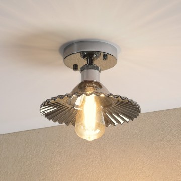 Felületre szerelt csillár TRISH 1xE27/15W/230V fényes króm/füstös fekete