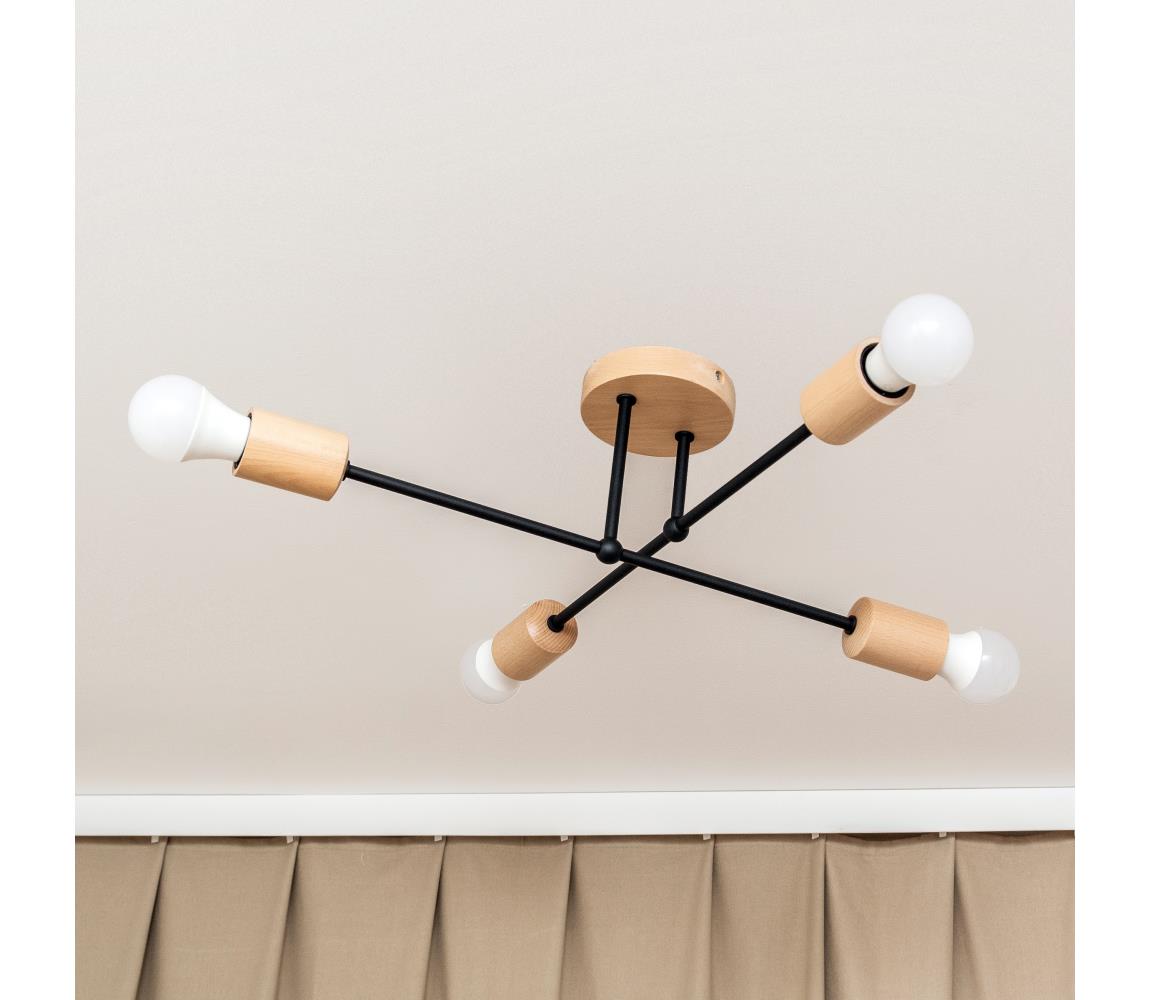 Felületre szerelt mennyezeti csillár CAMBRIDGE 4xE27/15W/230V fenyő W