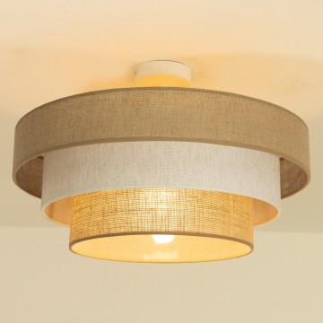 Felületre szerelt mennyezeti lámpa WENTA 1xE27/60W/230V átmérő 50 cm juta/krémszínű
