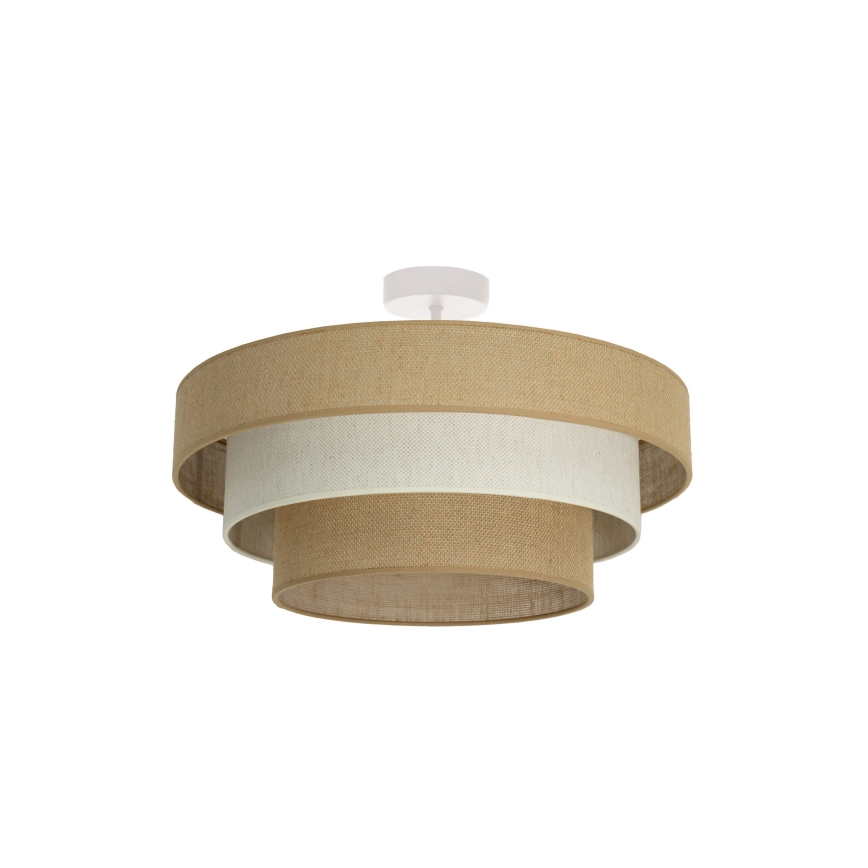 Felületre szerelt mennyezeti lámpa WENTA 1xE27/60W/230V átmérő 50 cm juta/krémszínű