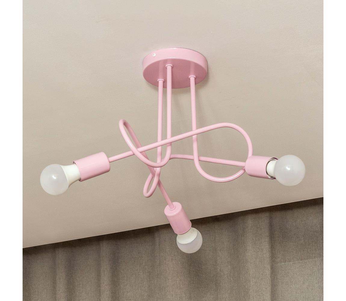 Felületre szerelt OXFORD csillár 3xE27/15W/230V rózsaszín W