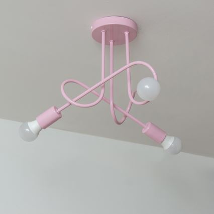 Felületre szerelt OXFORD csillár 3xE27/15W/230V rózsaszín