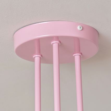 Felületre szerelt OXFORD csillár 3xE27/15W/230V rózsaszín