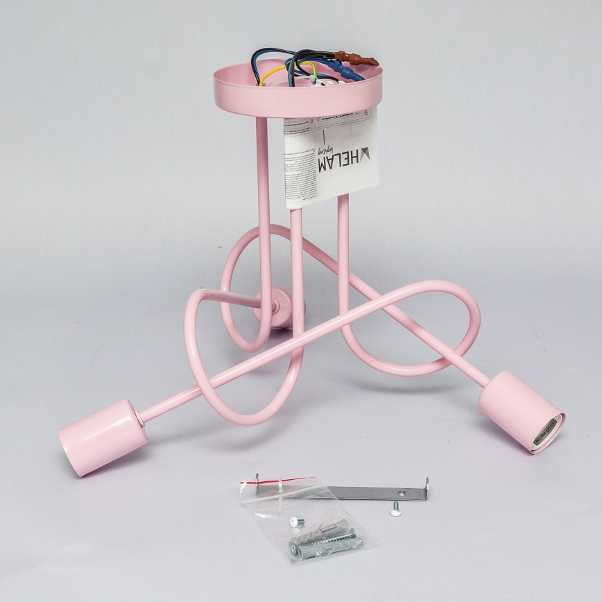 Felületre szerelt OXFORD csillár 3xE27/15W/230V rózsaszín