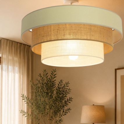 Felületre szerelt WENTA csillár 1xE27/60W/230V, átm. 50 cm, bézs/juta