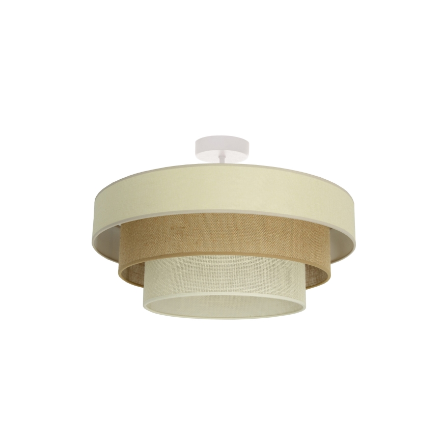 Felületre szerelt WENTA csillár 1xE27/60W/230V, átm. 50 cm, bézs/juta