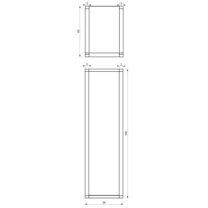 Fém állvány fához 100x30 cm fekete