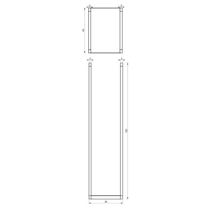 Fém állvány fához 120x40 cm fekete