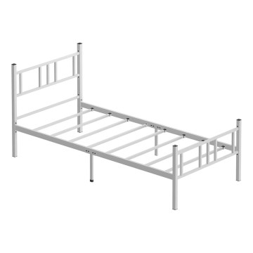 Fém egyszemélyes ágy PIRON 90x200 cm, fehér, teherbírás 120 kg