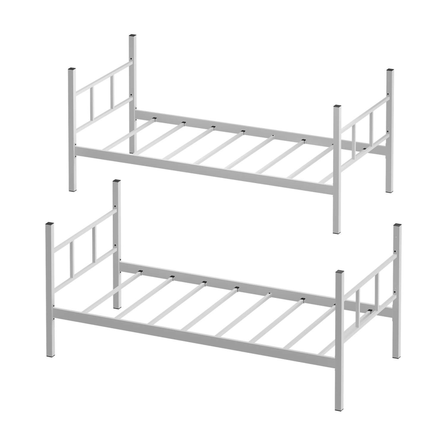 Fém emeletes ágy MAVEN 90x200 cm fehér teherbírás 2x100 kg