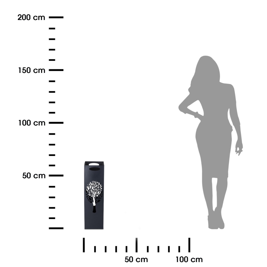 Fém esernyőtartó INDUSTRIAL 60x21 cm fekete