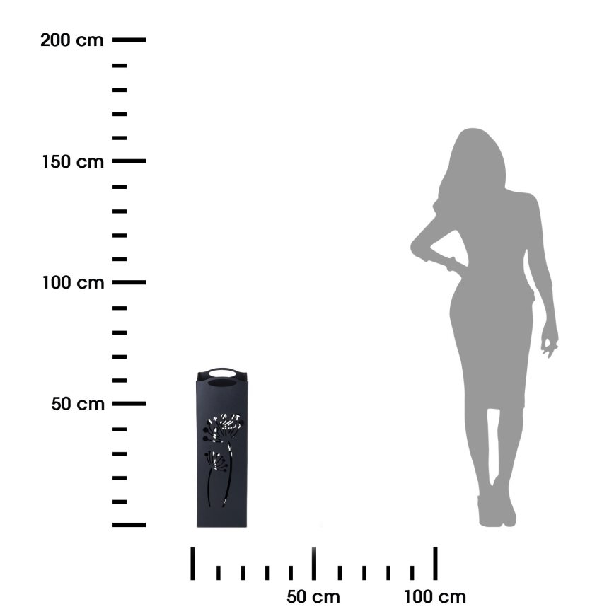 Fém esernyőtartó INDUSTRIAL 60x21 cm fekete