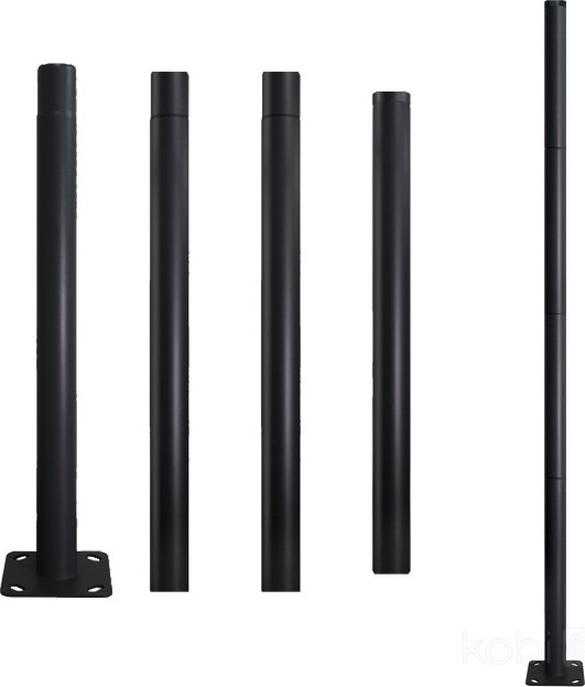 Fém oszloprúd BASE kültéri világításhoz, 4 m, Ø 60 mm, fekete