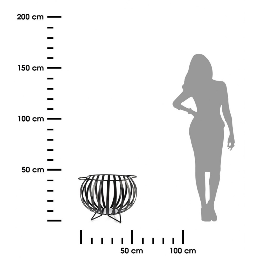 Fém tűzifa kosár KULA 35x46 fekete