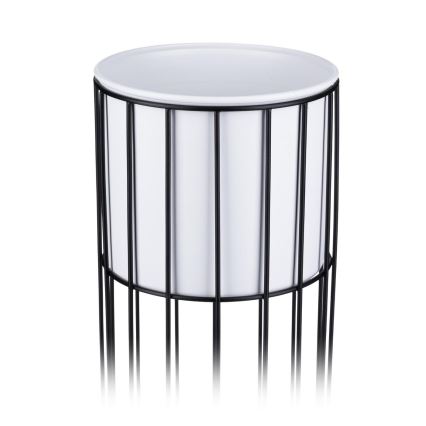 Fém virágcserép LOFT 42x20 cm fekete/fehér