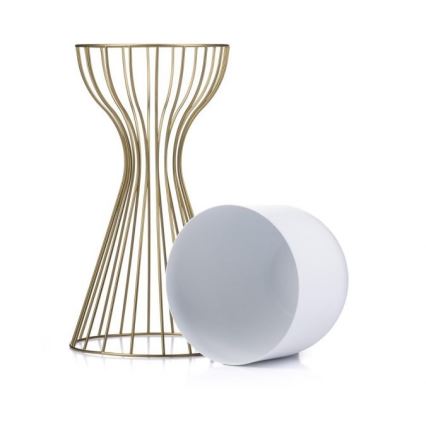 Fém virágcserép LOFT 46x20 cm arany/fehér