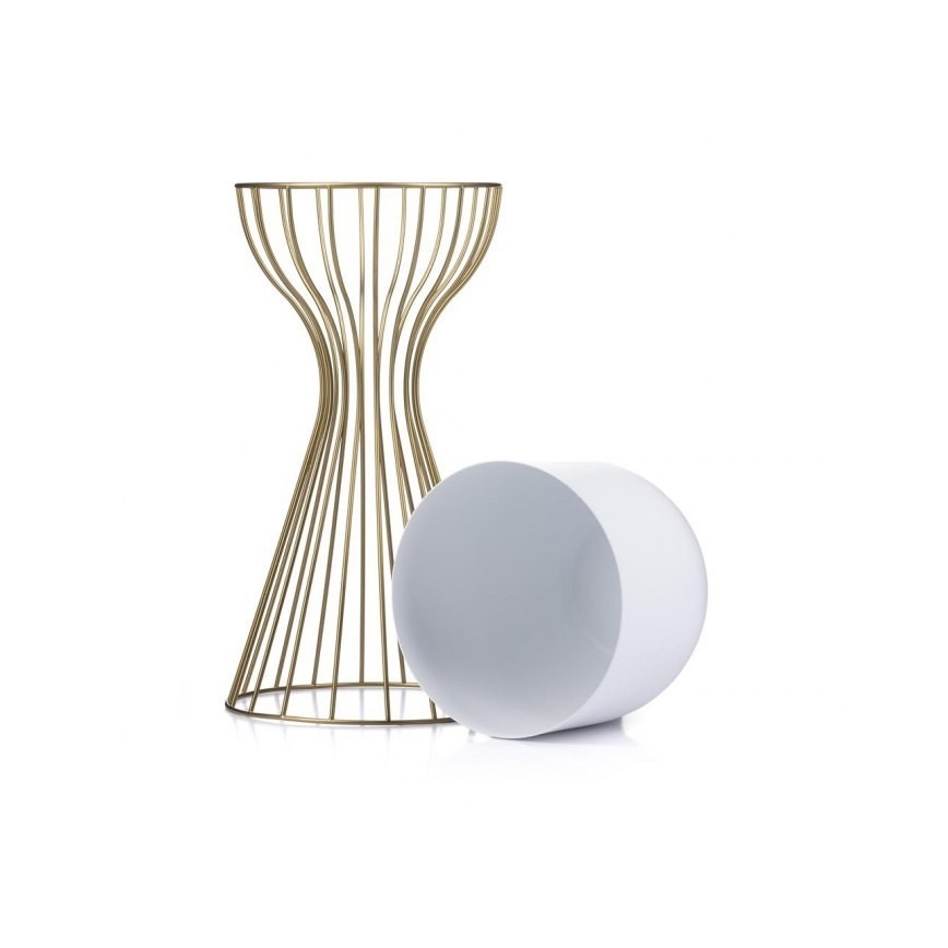 Fém virágcserép LOFT 46x20 cm arany/fehér