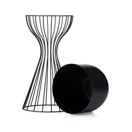 Fém virágcserép LOFT 46x20 cm fekete